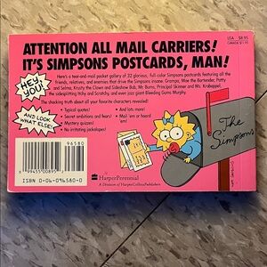 The Simpsons Postcards Set Vintage 1990 Greetings From The Simpsons